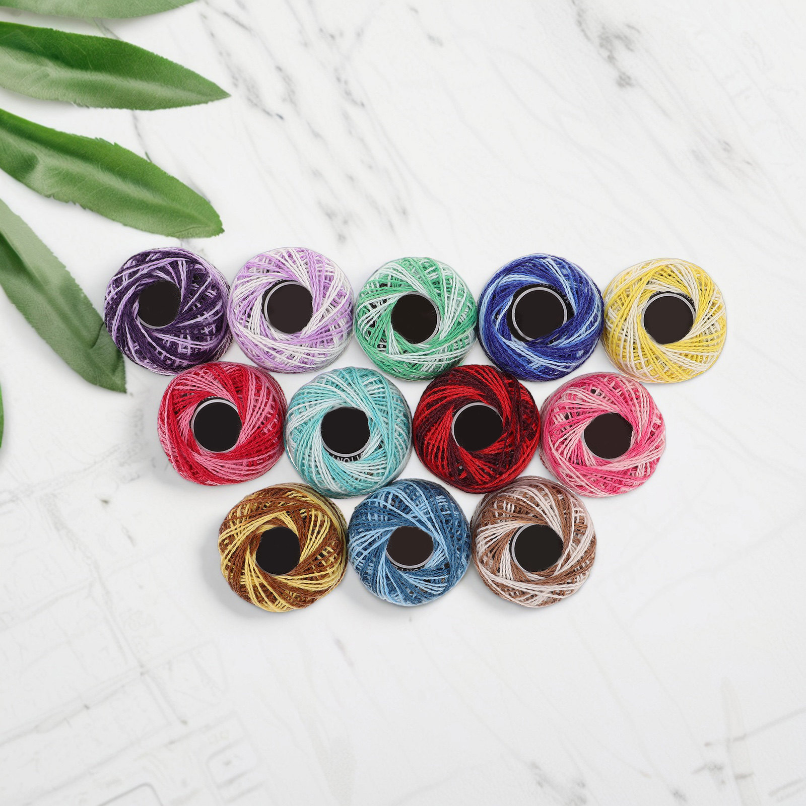 12色のカラフルな綿刺繍糸セット、クロスステッチ、編み物、ブ - Embroidery Craft のレビューと価格